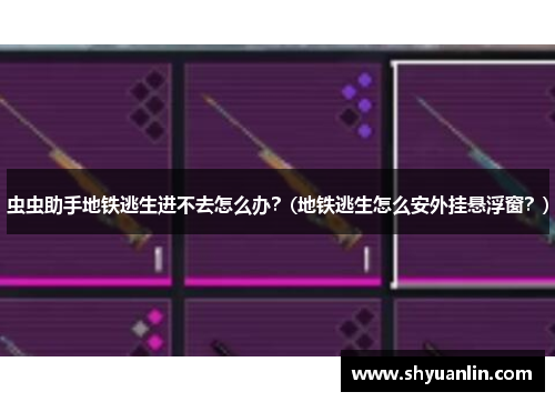 虫虫助手地铁逃生进不去怎么办？(地铁逃生怎么安外挂悬浮窗？)