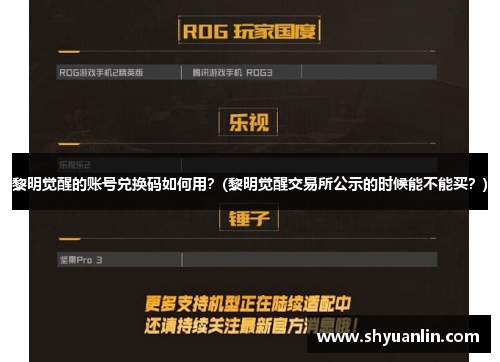 黎明觉醒的账号兑换码如何用？(黎明觉醒交易所公示的时候能不能买？)
